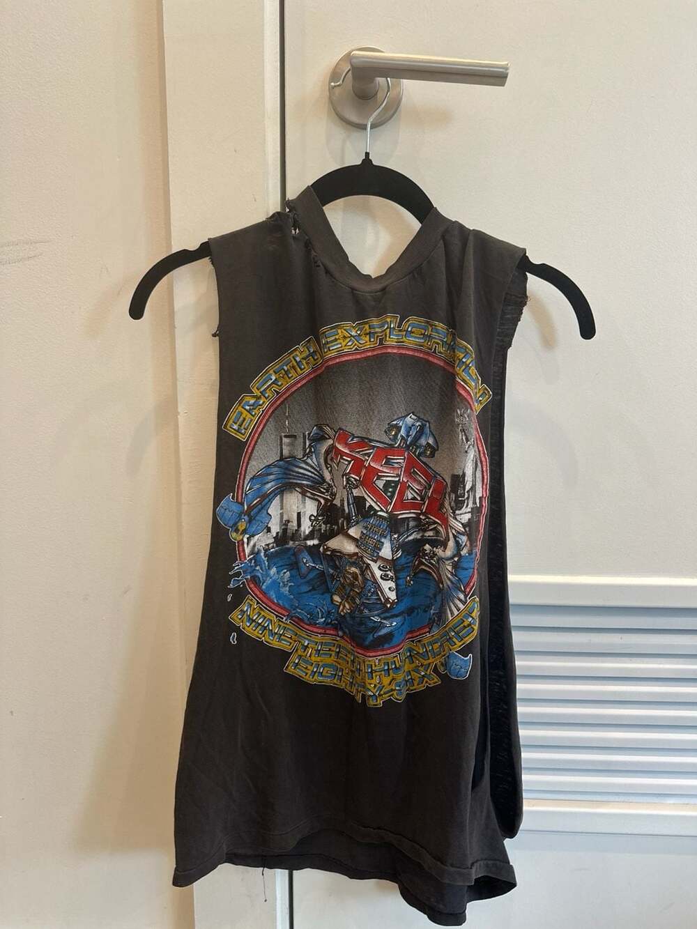 Vintage 1986 Keel Earth Exploration The Final Frontier Sleeveless Tour T-Shirt